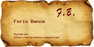 Foris Bence névjegykártya